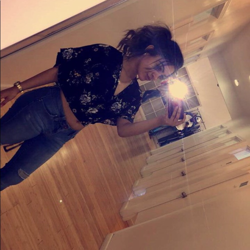 Flowered Crop Top
